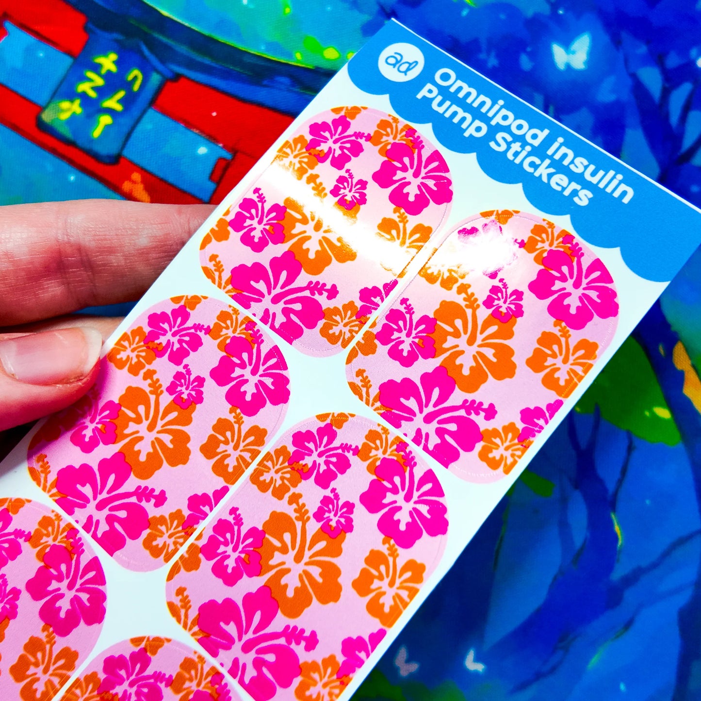 Tropical Flowers Device Stickers