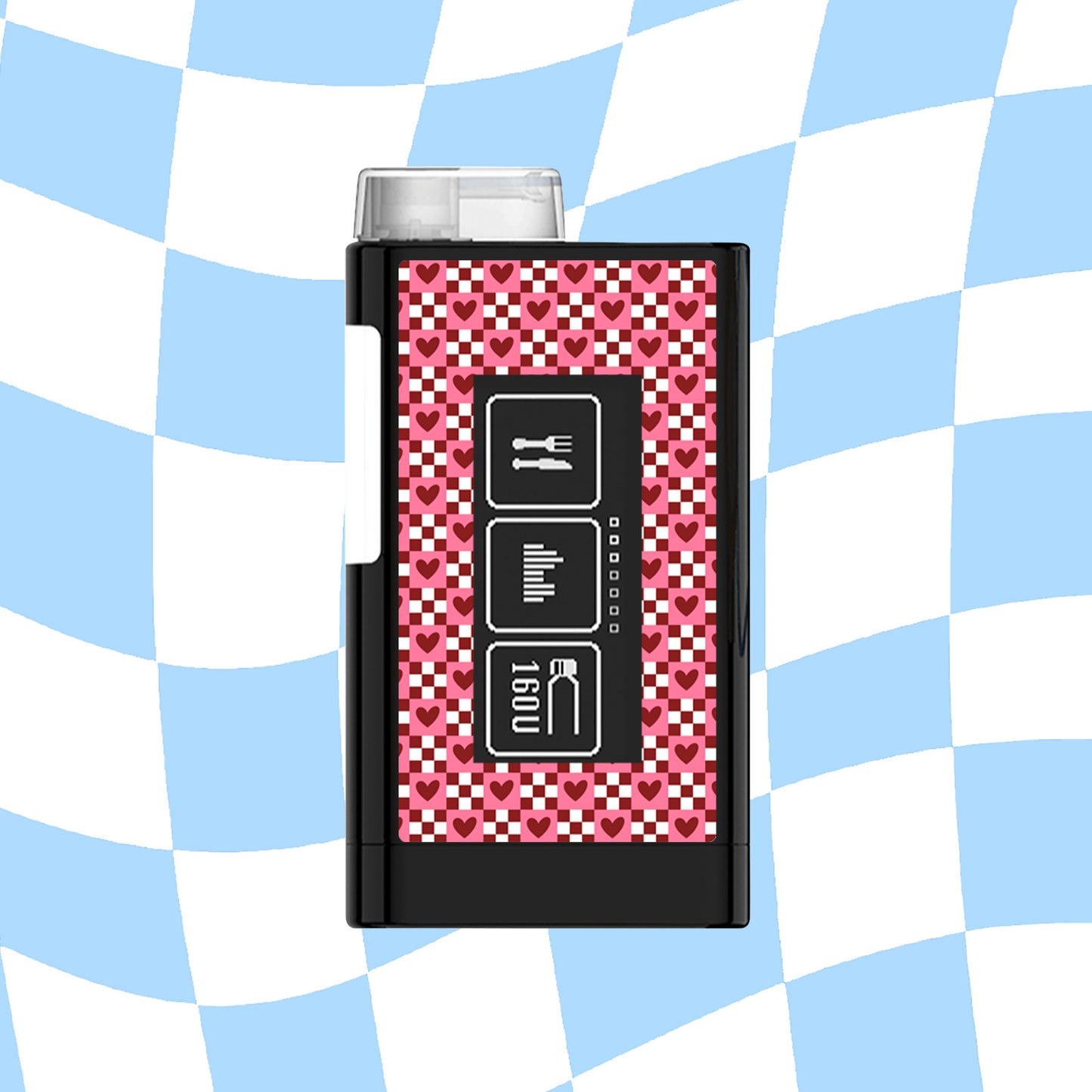 Checkered Hearts Diabetes Device Stickers