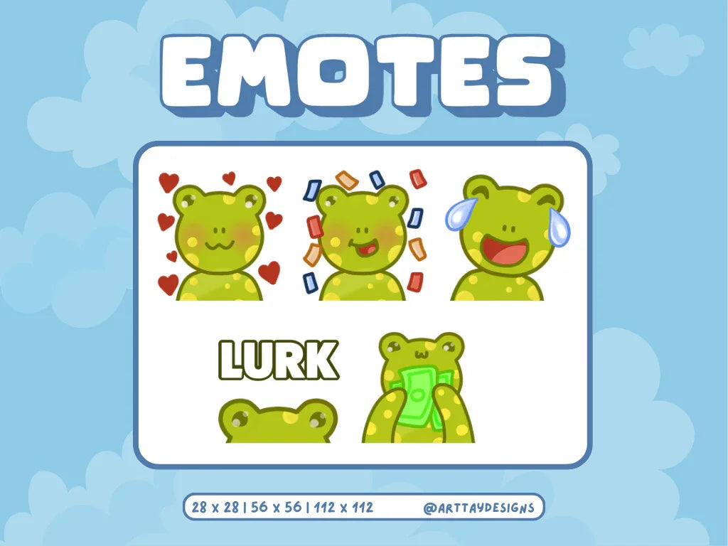 Frog Twitch Emotes - Arttay Designs
