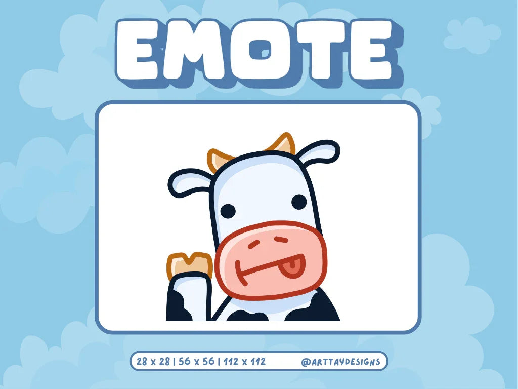 Wave Cow Twitch Emote - Arttay Designs