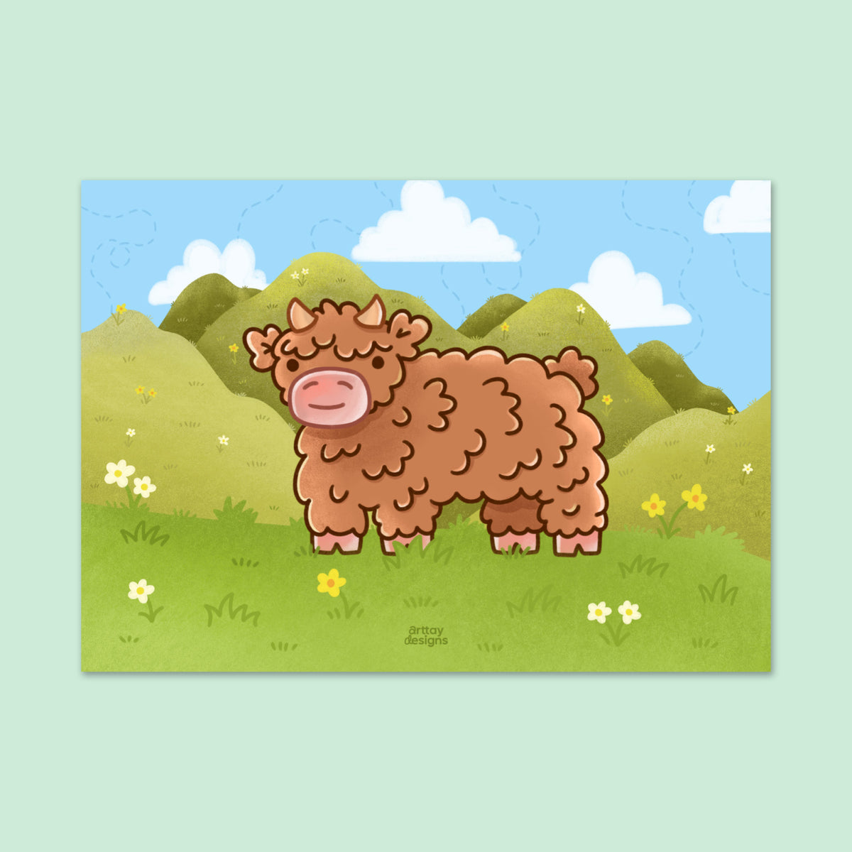 Fluffy Cow Art Print