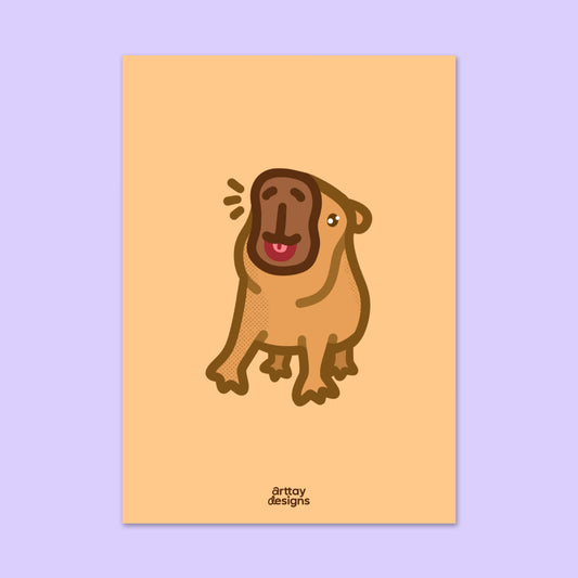 Silly Capybara Art Print