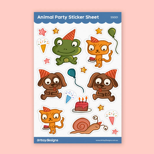 Animal Party Sticker Sheet