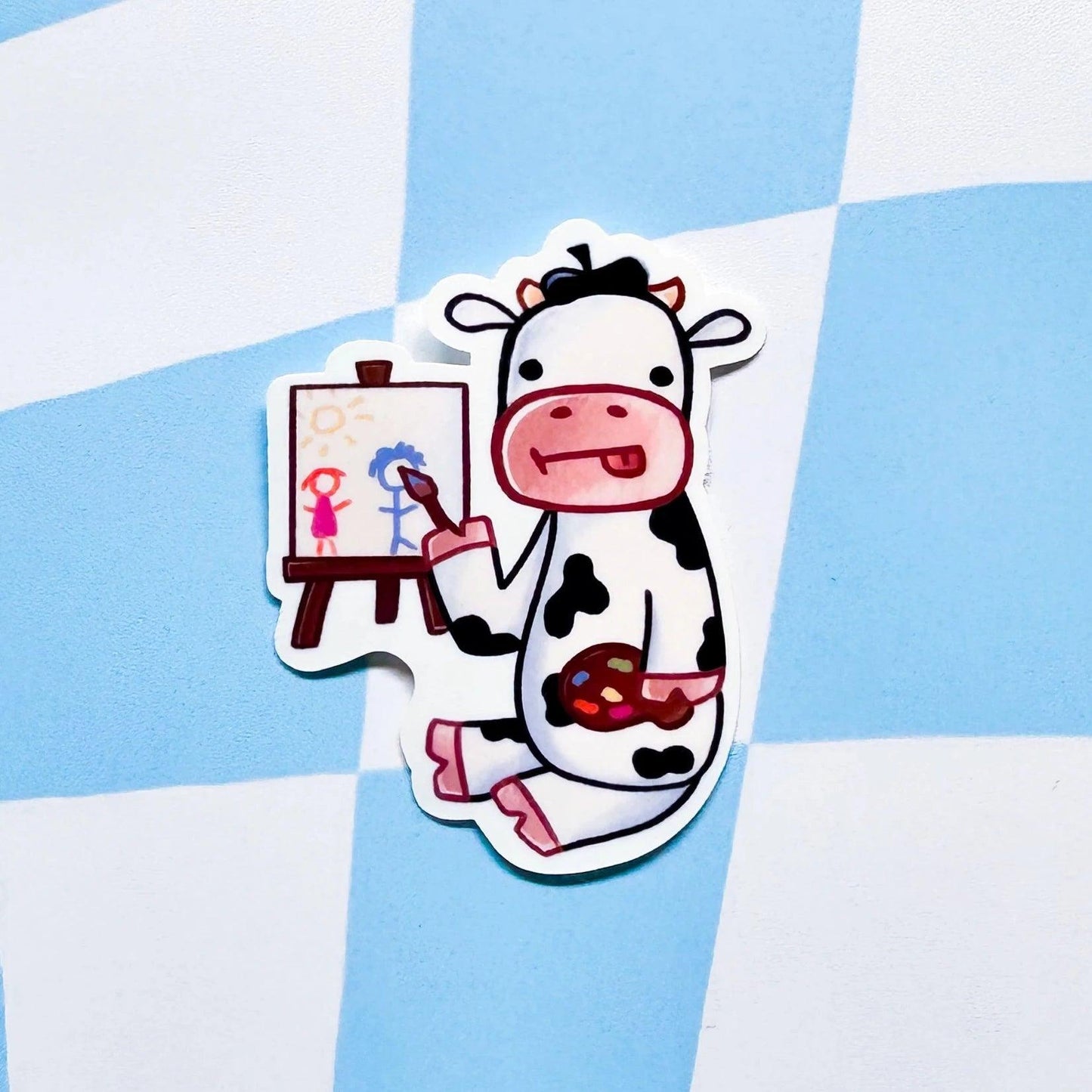 Artist Derp Cow Sticker - Arttay Designs