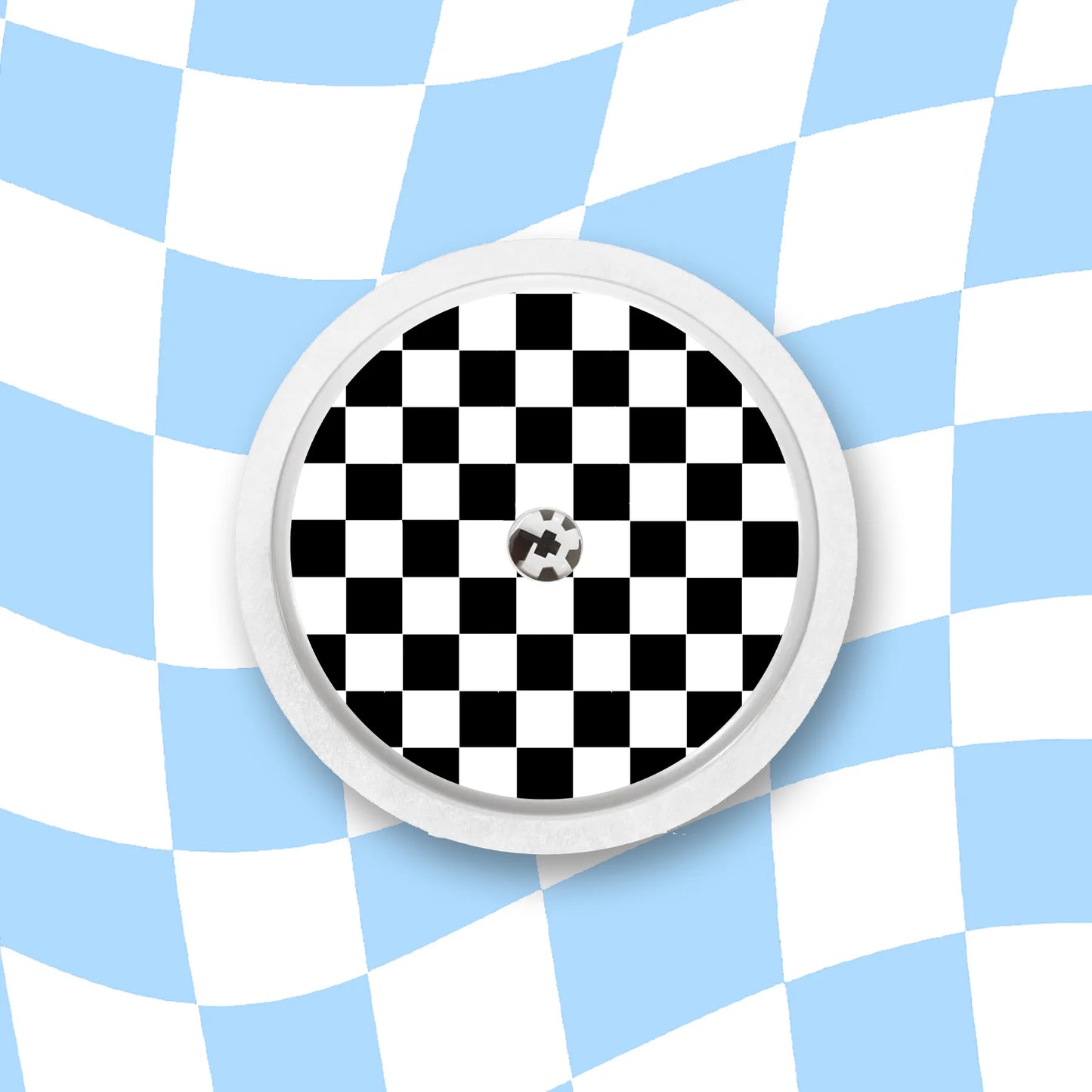 Black Checkered Device Stickers