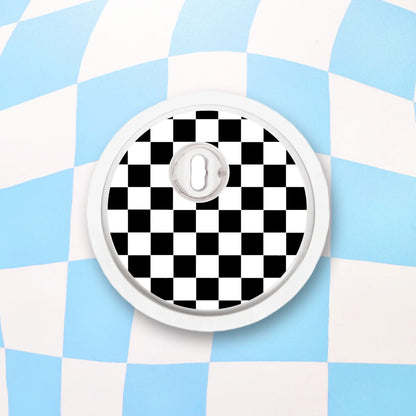 Black Checkered Device Stickers