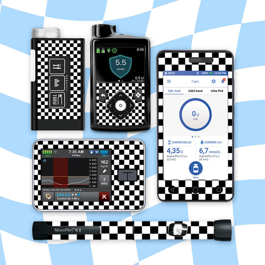 Black Checkered Device Stickers