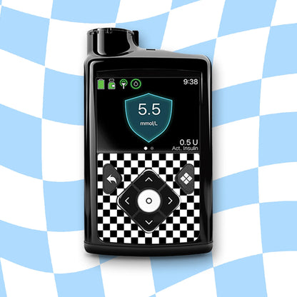 Black Checkered Device Stickers