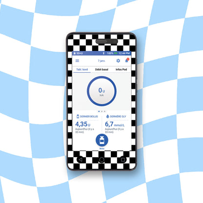 Black Checkered Device Stickers