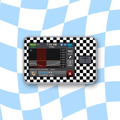 Black Checkered Device Stickers