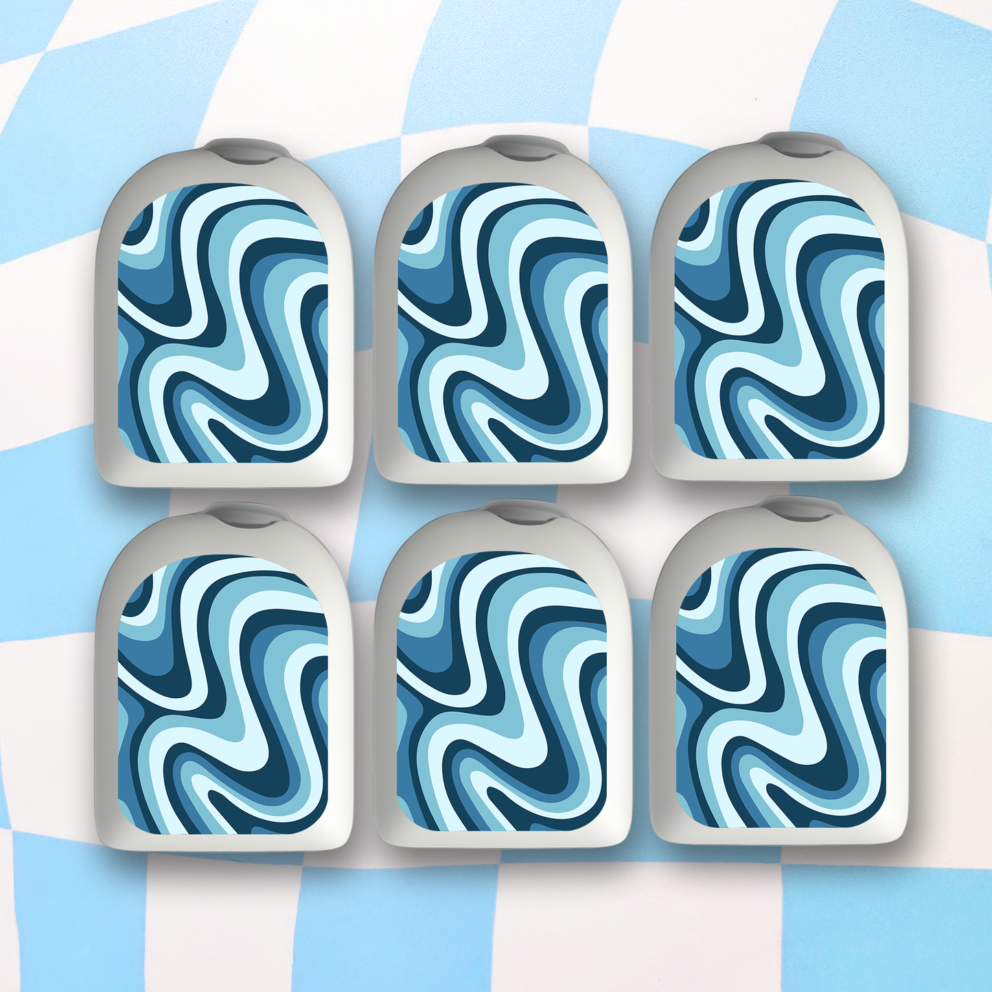 Blue Waves Omnipod Stickers - 6 Pack