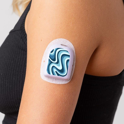 Blue Waves Omnipod Stickers - 6 Pack