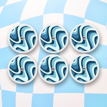 Blue Waves Freestyle Libre Stickers - 6 Pack