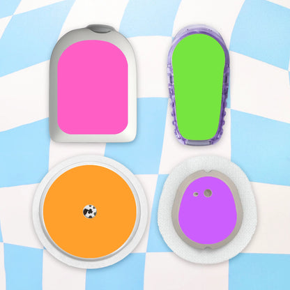 Bright Colours Diabetes Device Stickers