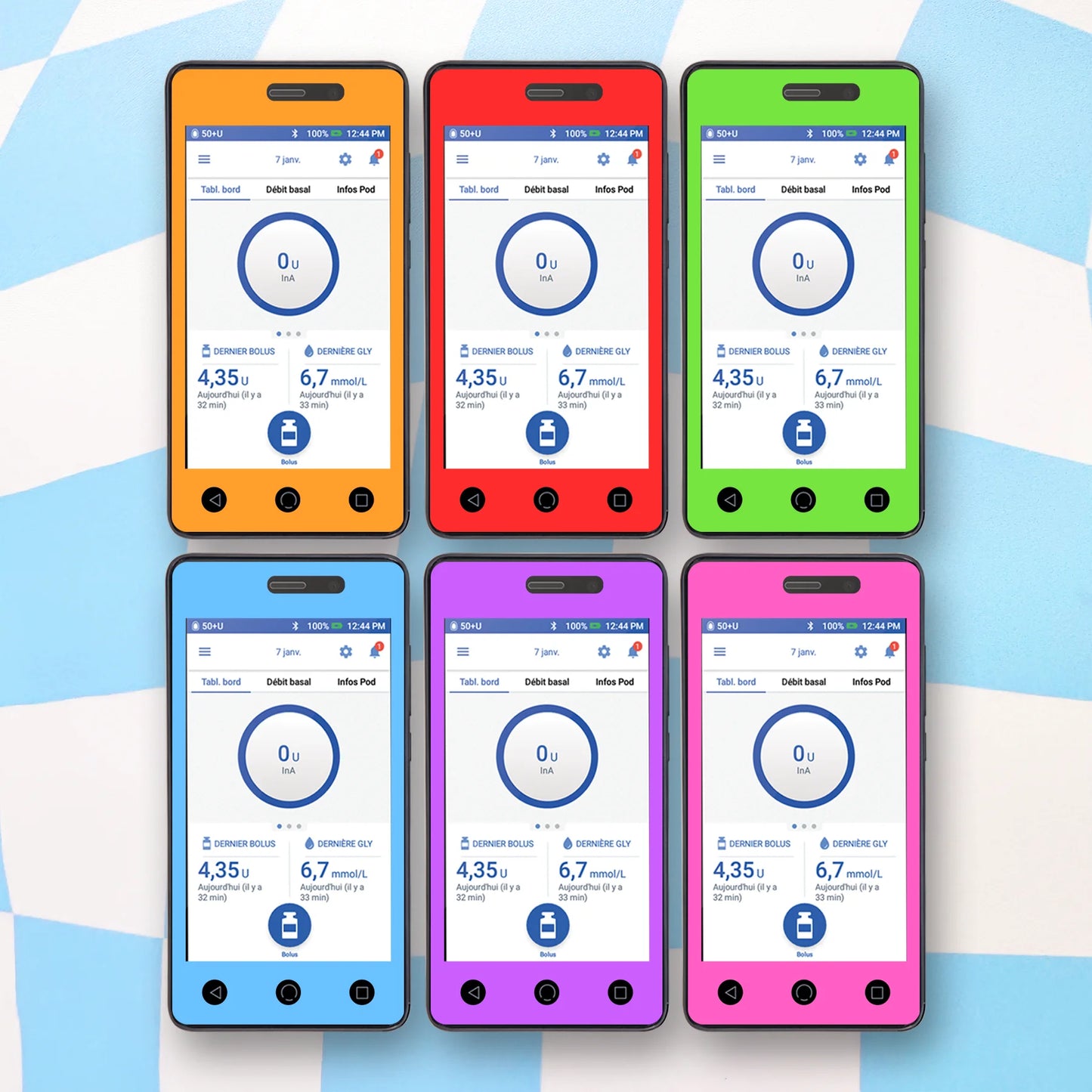 Bright Colours Diabetes Device Stickers