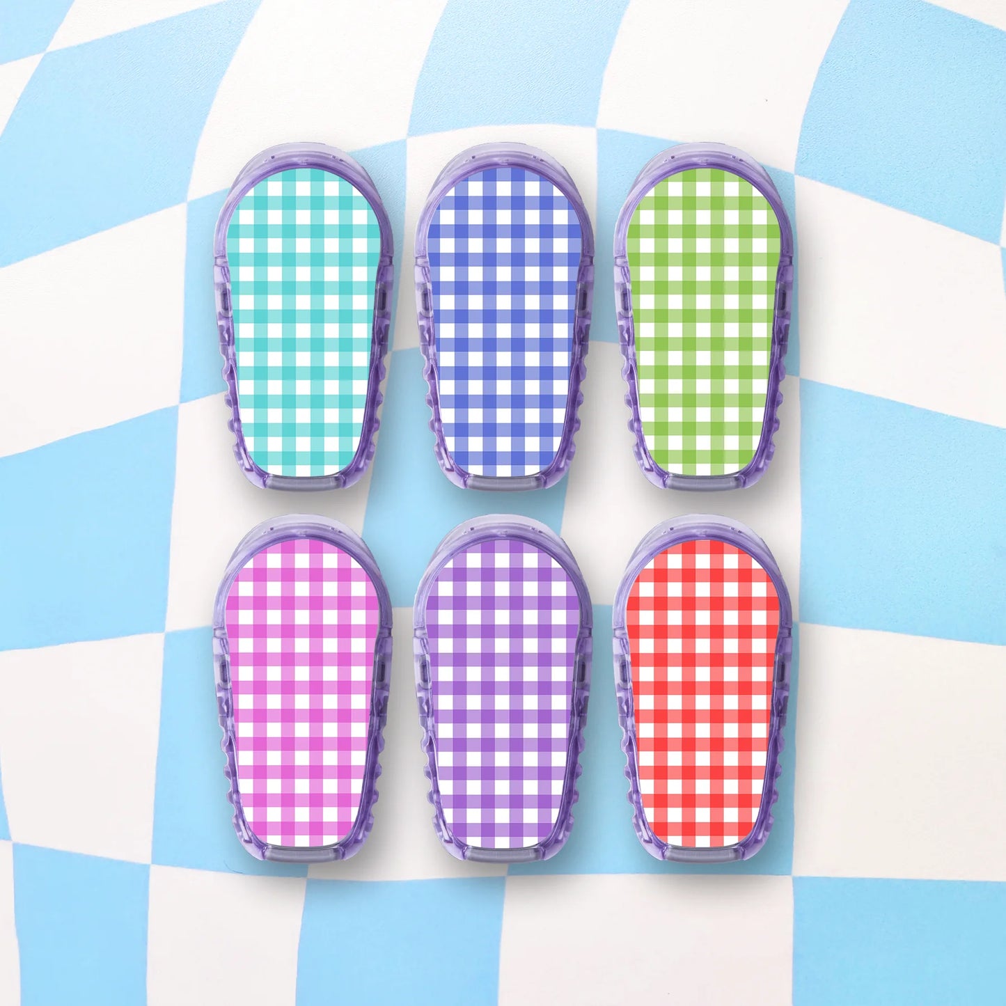 Plaid Diabetes Device Stickers