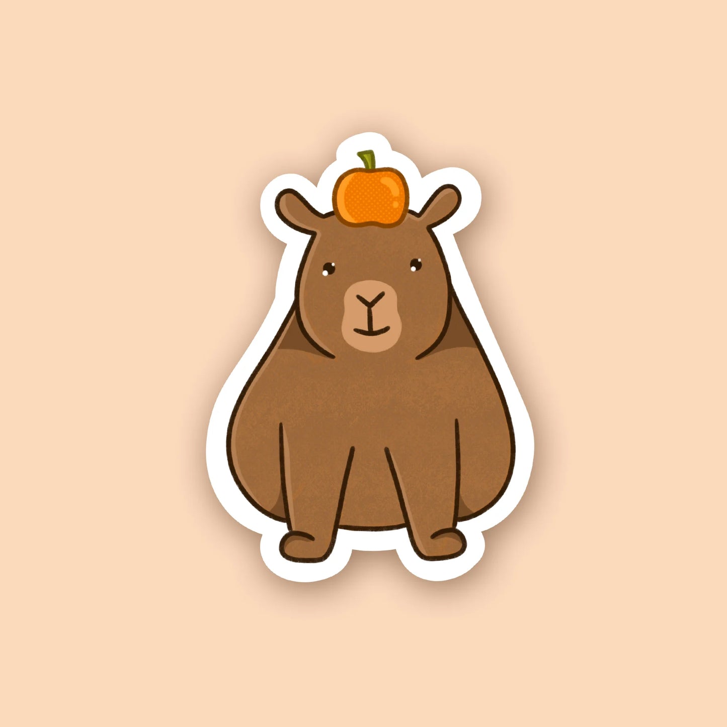 Capybara with Orange Sticker