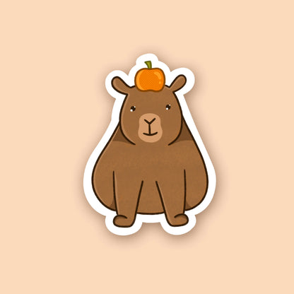 Capybara with Orange Sticker