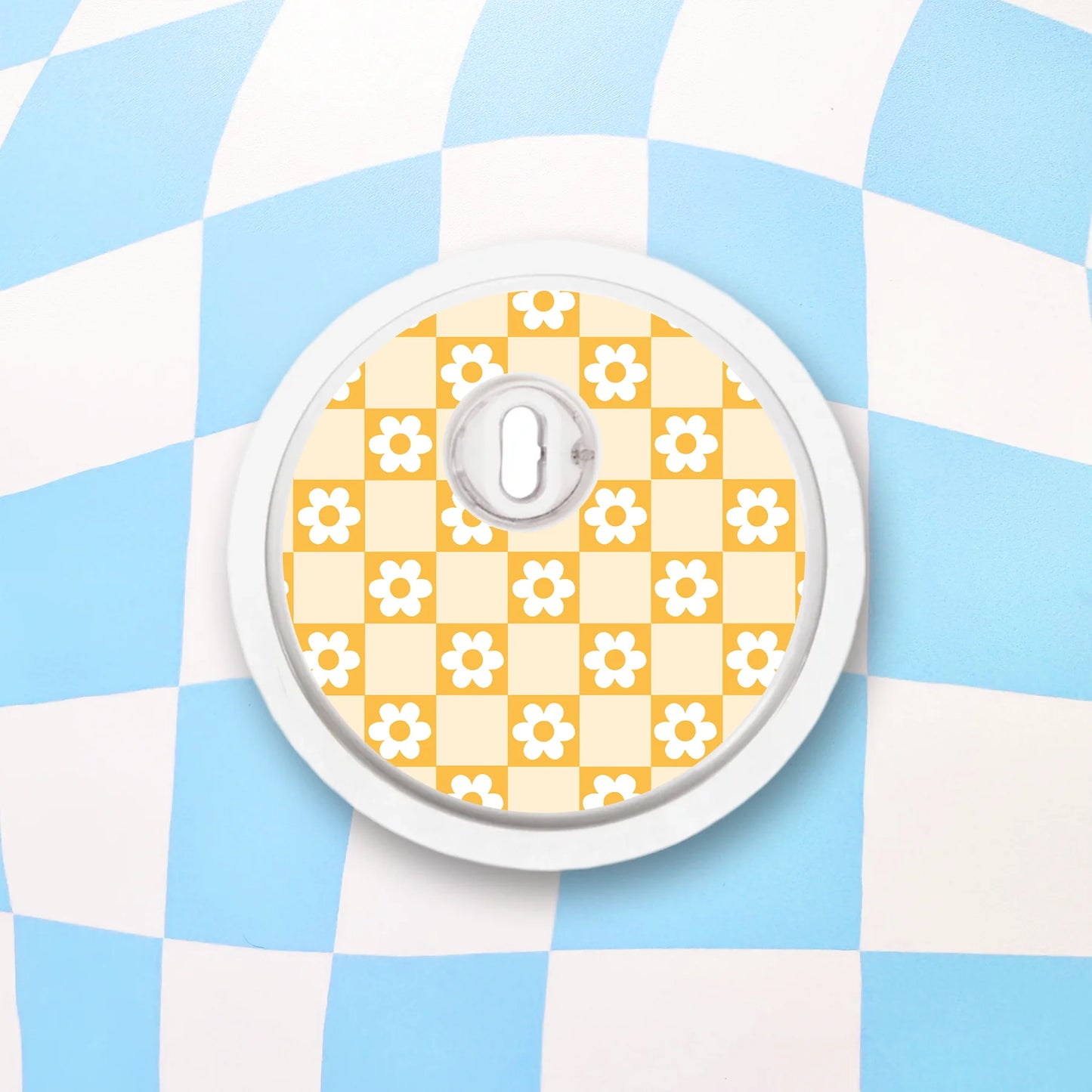 Checkered Daisies Diabetes Device Stickers