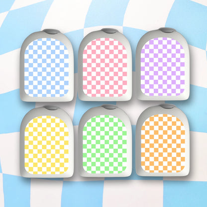 Pastel Checkered Diabetes Device Stickers