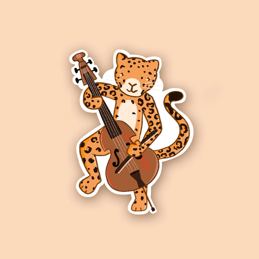 Jaguar Playing Jazz Sticker