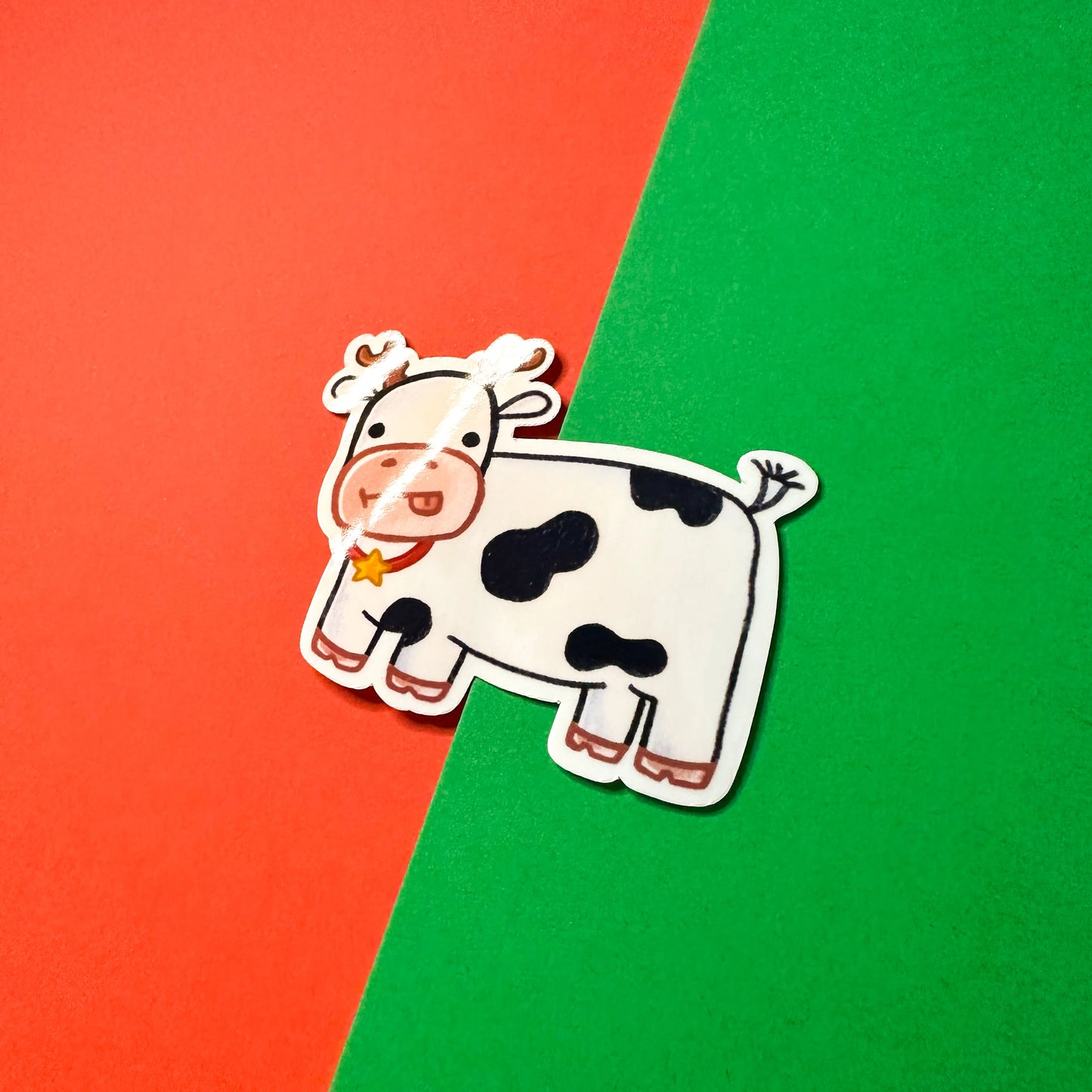 Christmas Cow Sticker