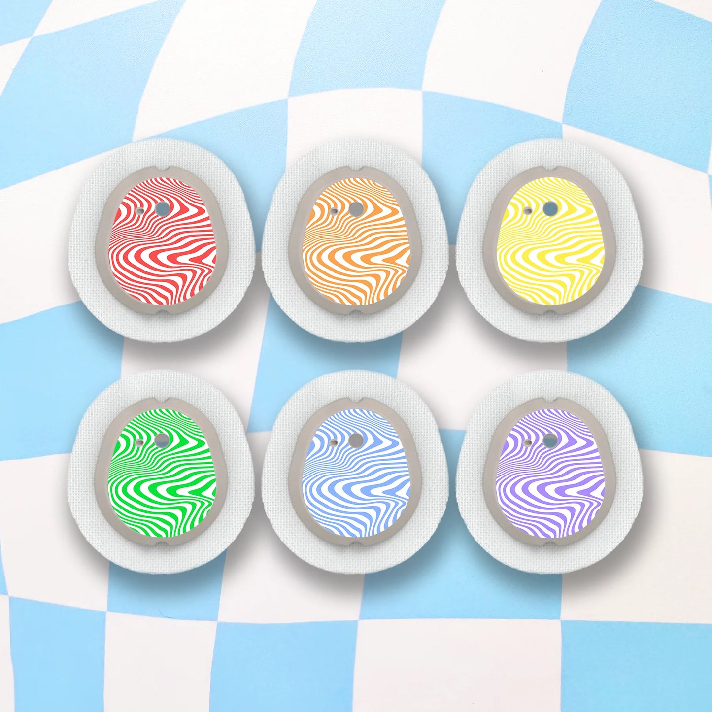 Swirly Colours Diabetes Device Stickers