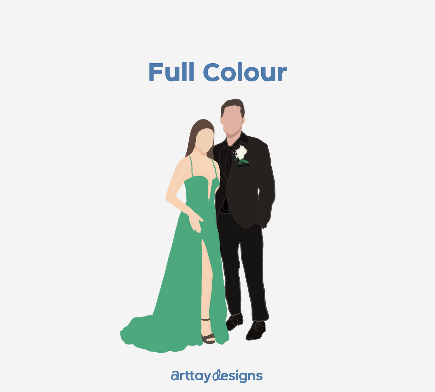 Custom Faceless Couples Portrait