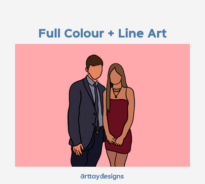 Custom Faceless Couples Portrait