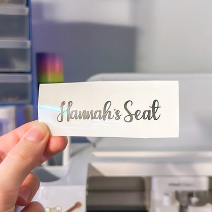 Custom Name Seat Decal