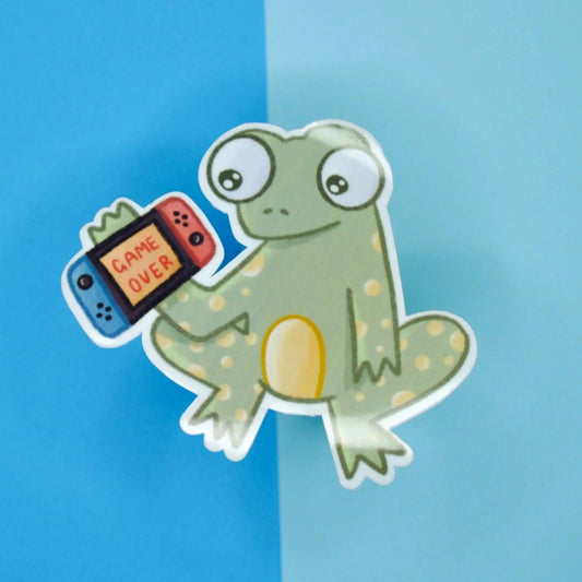 Gamer Frog Sticker - Arttay Designs