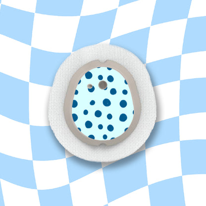 Blue Polka Dots Diabetes Device Stickers