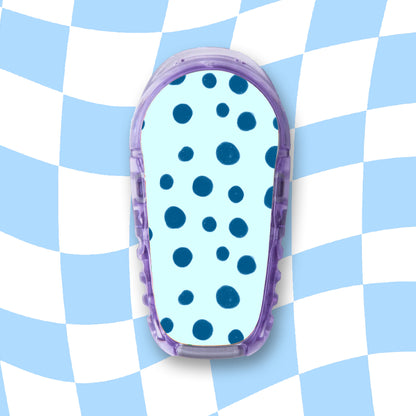 Blue Polka Dots Diabetes Device Stickers