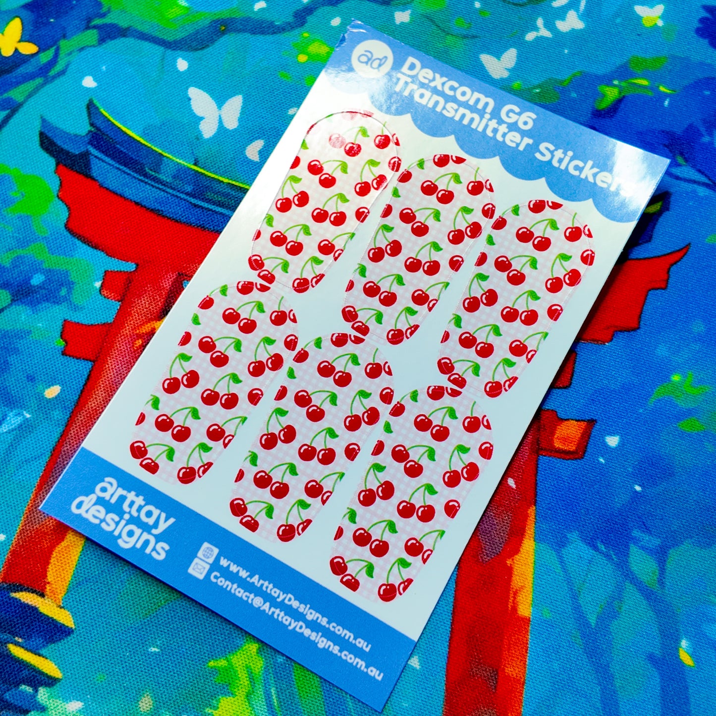 Cherries Diabetes Stickers - 6 Pack