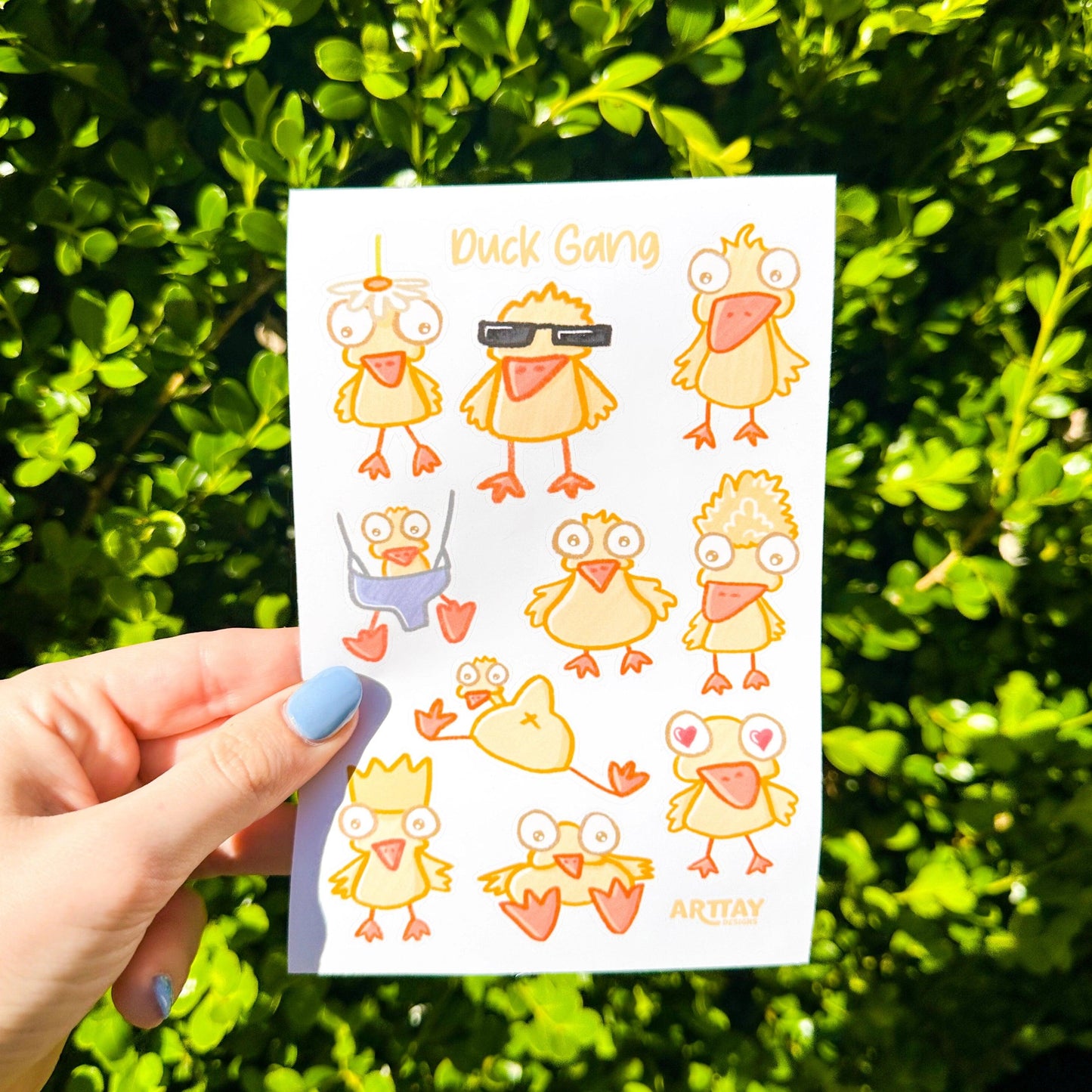 Duck Sticker Sheet - Arttay Designs