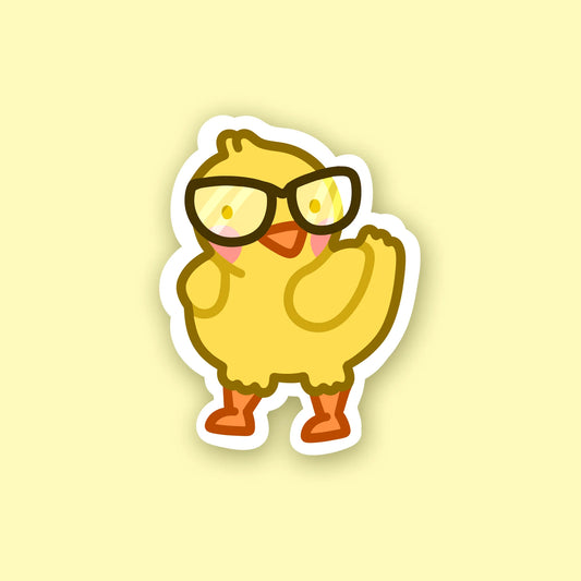 Duck with Glasses Sticker