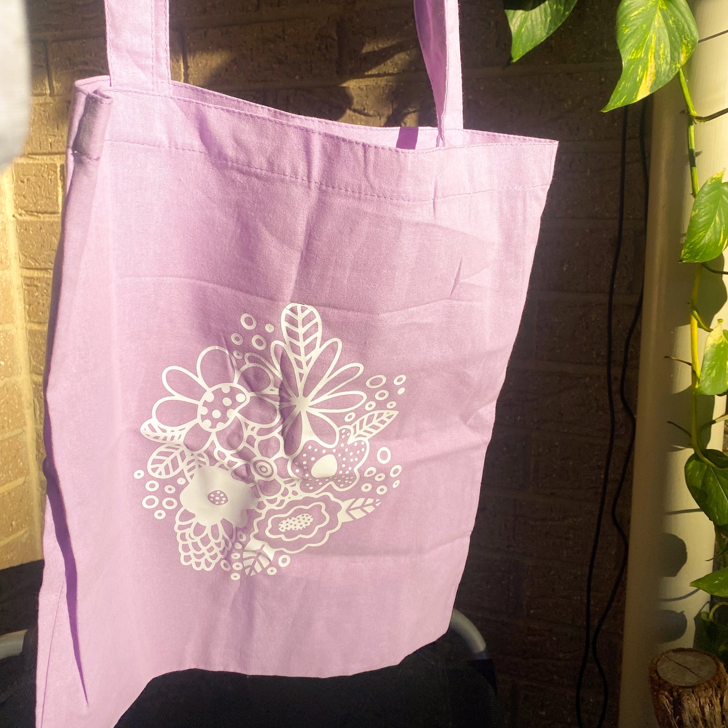 Purple Flower Tote Bag - Arttay Designs