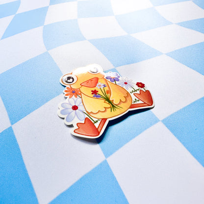 Flower Duck Sticker