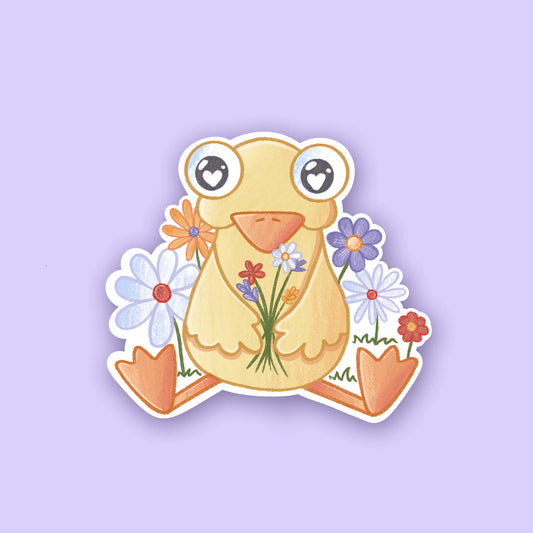 Flower Duck Sticker