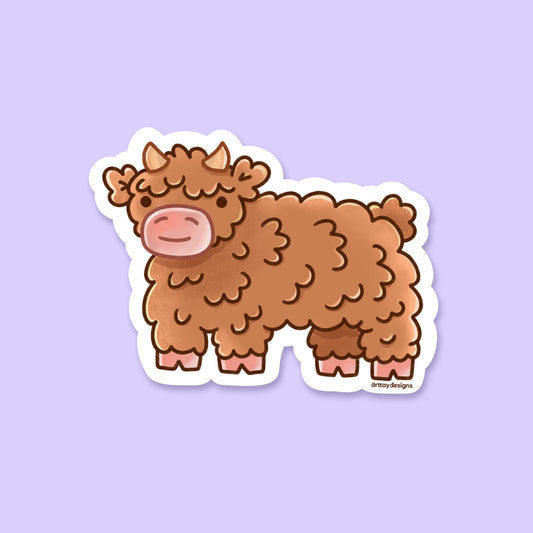 Fluffy Cow Sticker
