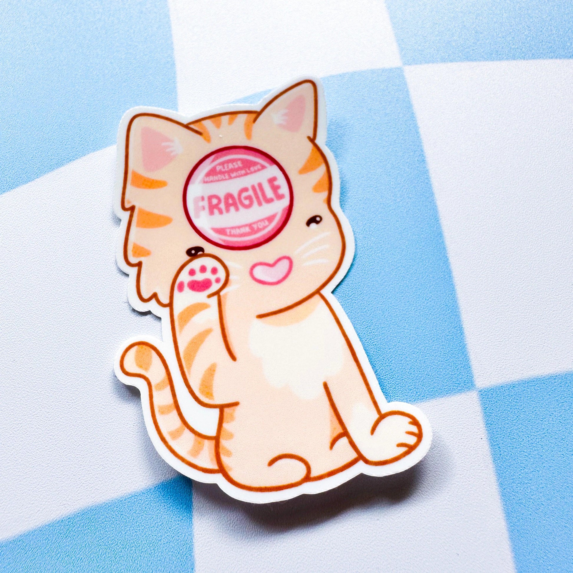 Fragile Cat Sticker - Arttay Designs