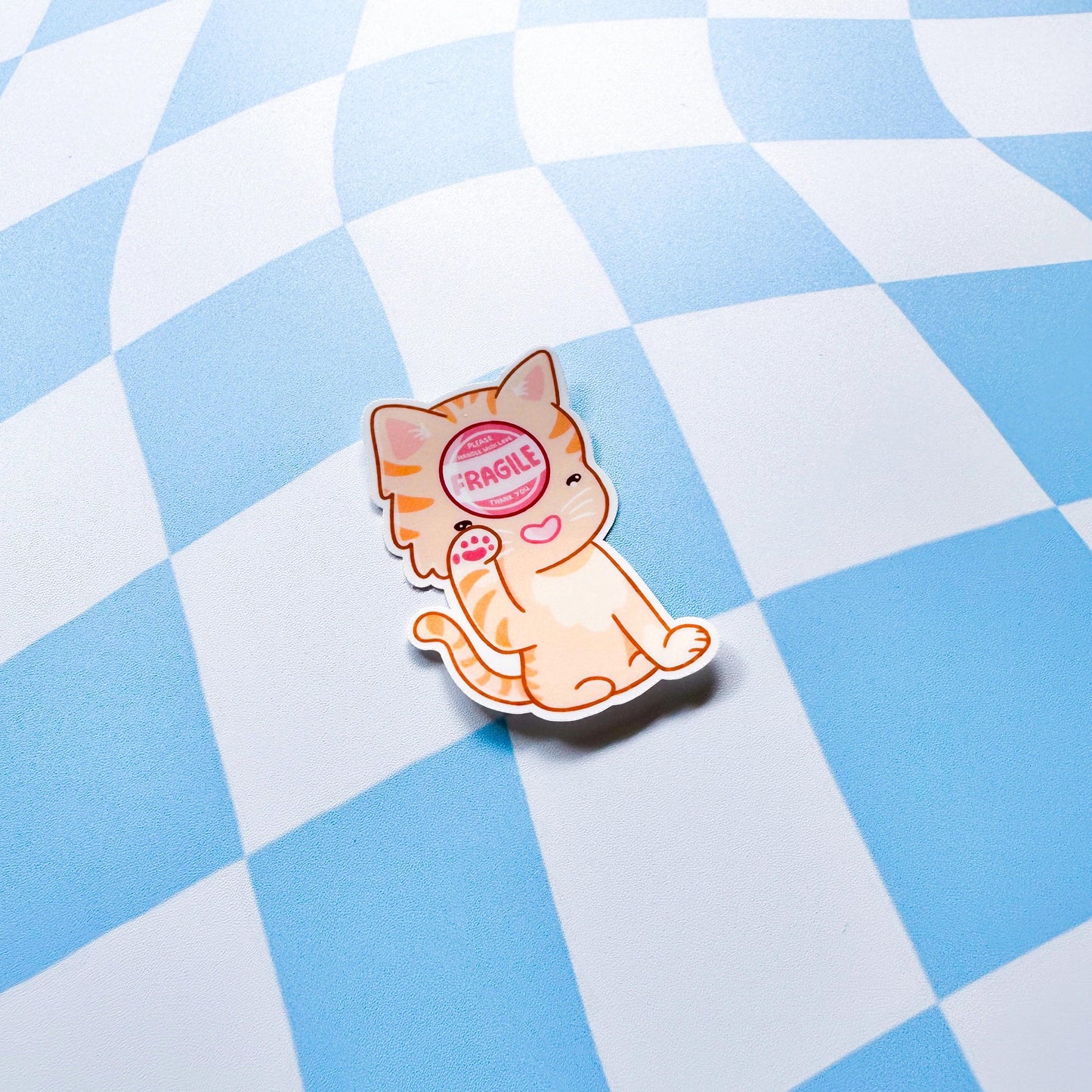 Fragile Cat Sticker - Arttay Designs