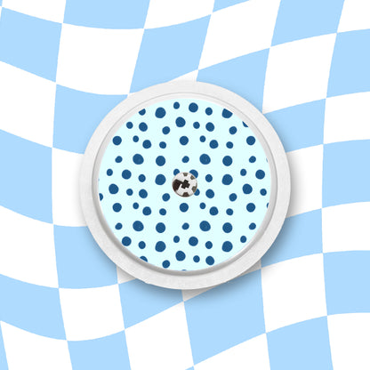 Blue Polka Dots Diabetes Device Stickers