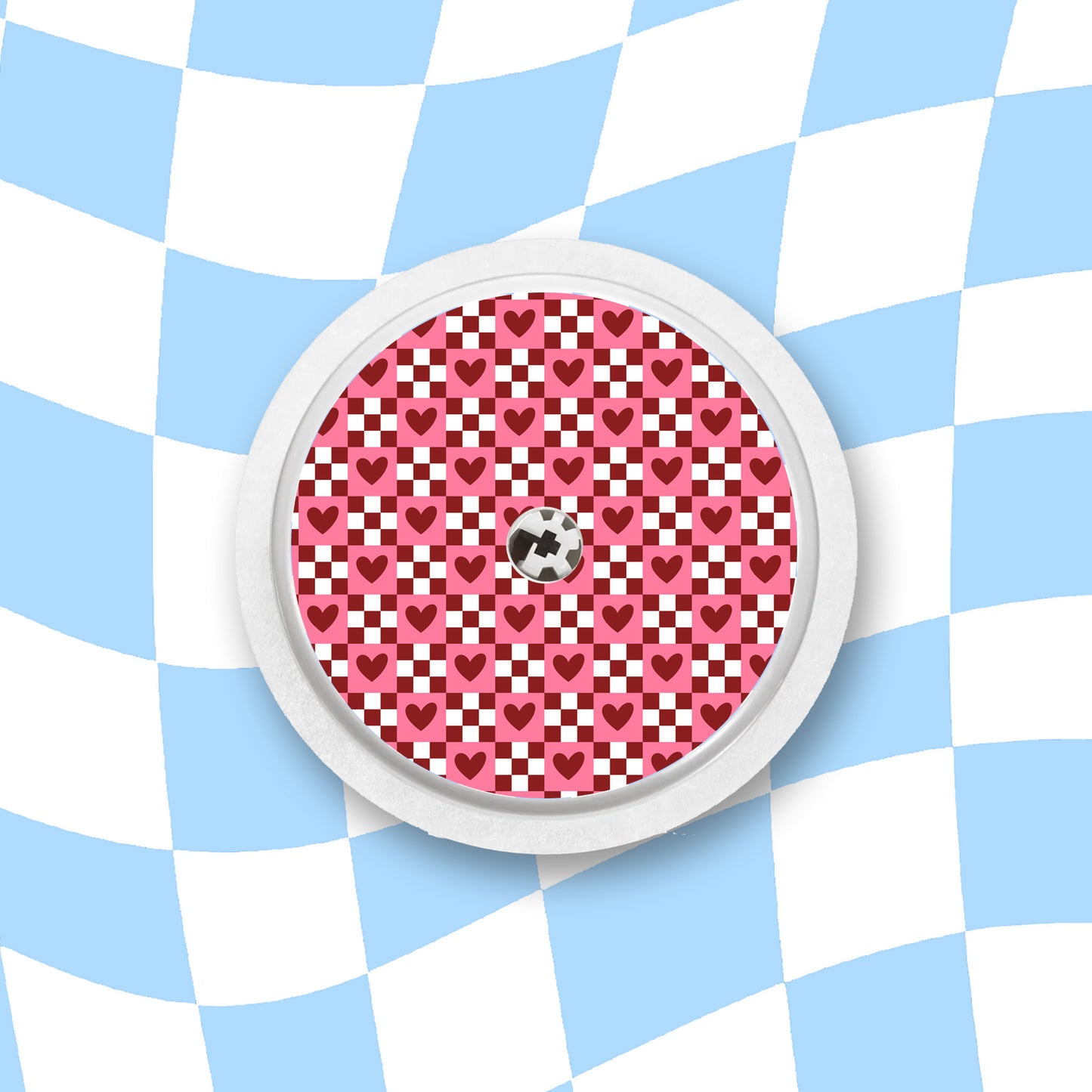 Checkered Hearts Diabetes Device Stickers