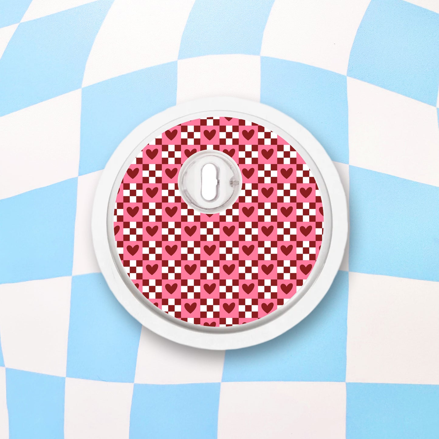 Checkered Hearts Diabetes Device Stickers
