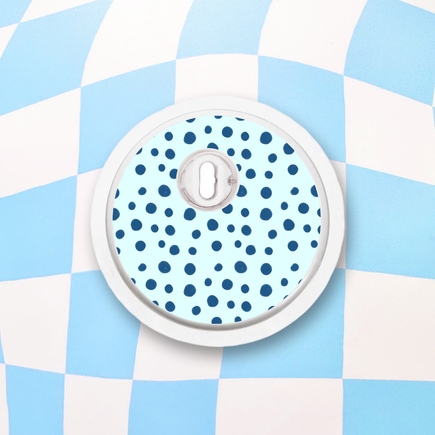 Blue Polka Dots Diabetes Device Stickers