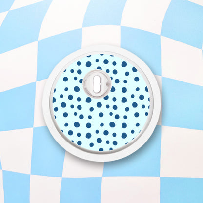 Blue Polka Dots Diabetes Device Stickers