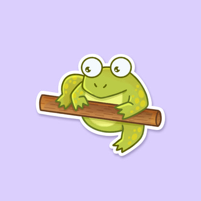 Frog on a Log Sticker