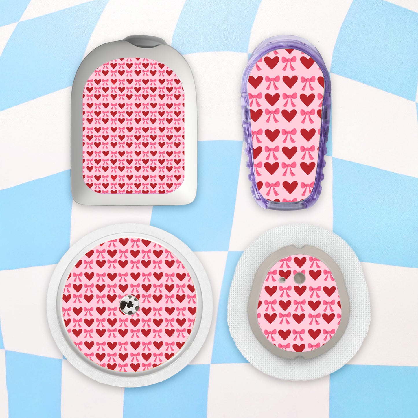 Valentines Diabetes Device Stickers