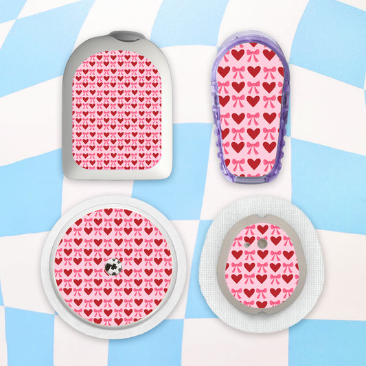 Valentines Diabetes Device Stickers